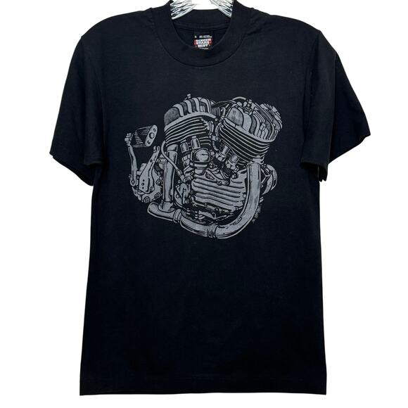 Vtg 1987 Single Stitch Daytona Bike Week Harley Davidson Flathead Motor T-Shirt - Picture 2 of 8